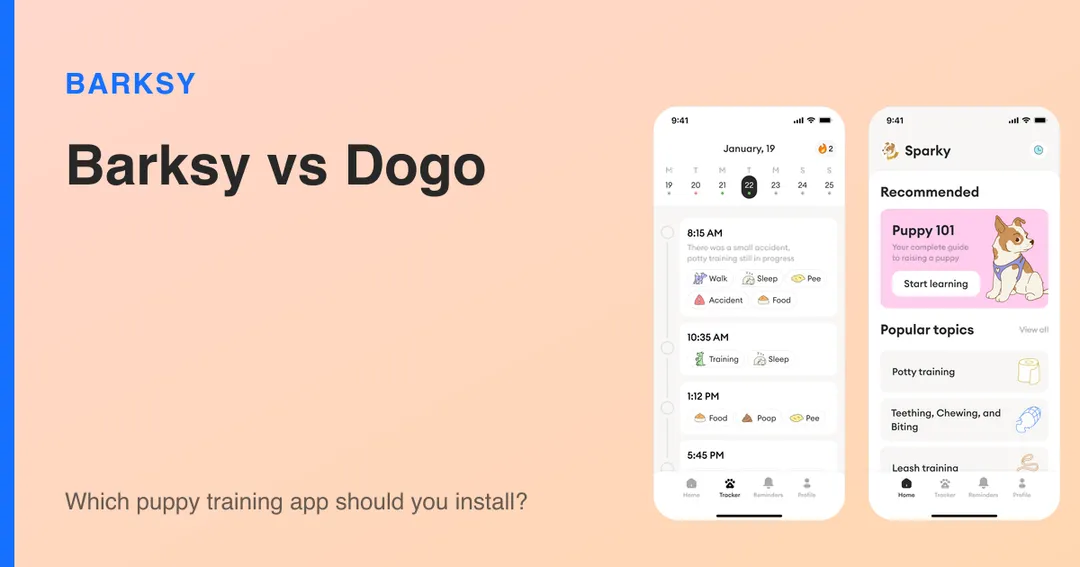 Barksy app screens beside the title of this comparison