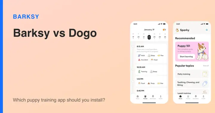 Barksy app screens beside the title of this comparison