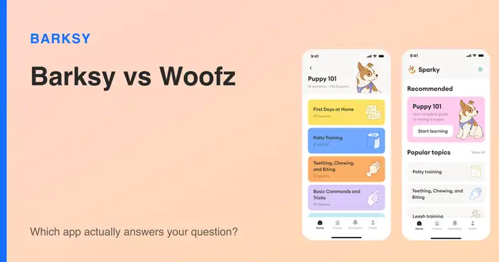 Barksy app screens beside the title of this comparison