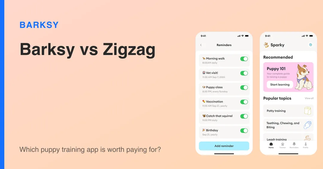 Barksy app screens beside the title of this comparison