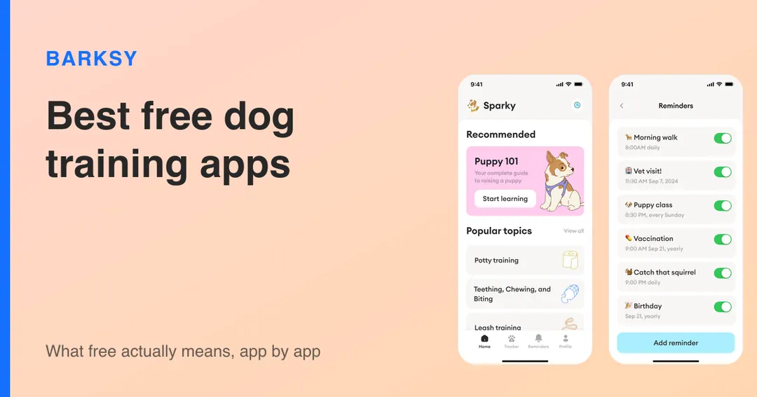 Barksy app screens beside the title of this comparison